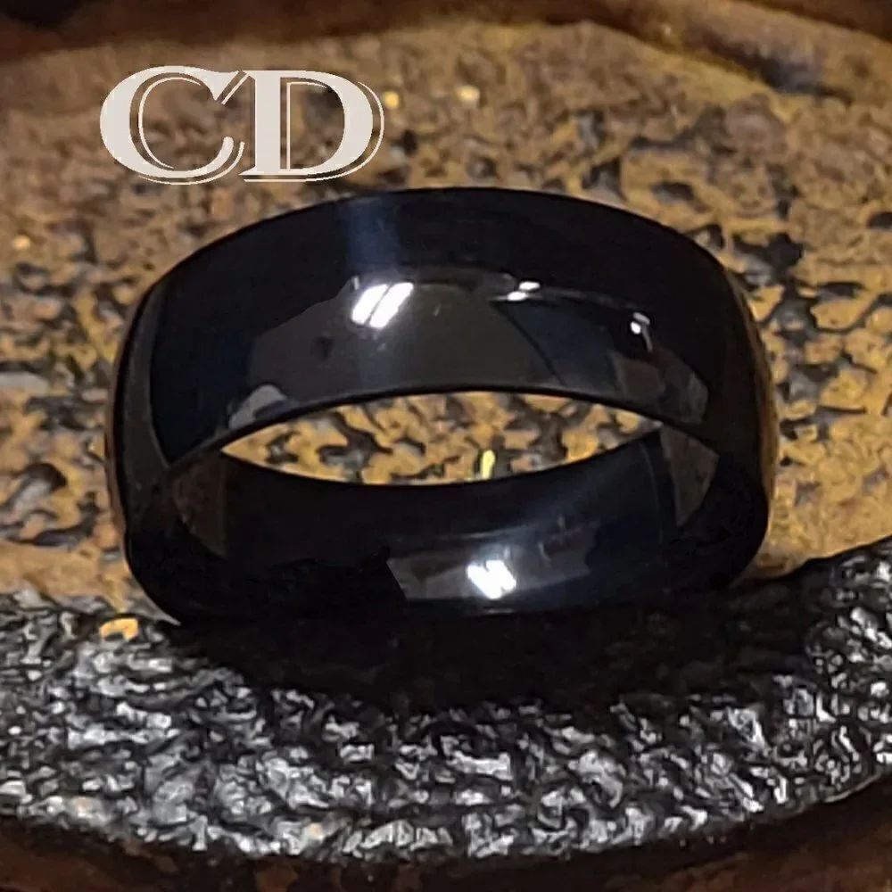 Women's Polished Black Promise Ring - Pinky Promise Ring for Girl's Sizes 5-14